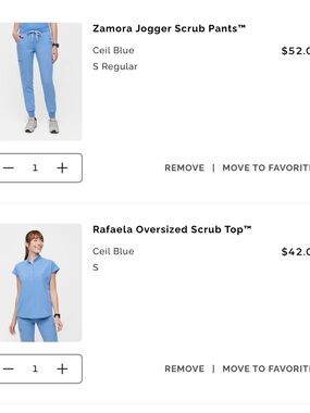 FIGS Ceil Blue Zamora Jogger Pants & Rafaela Oversized Scrub Top Set
